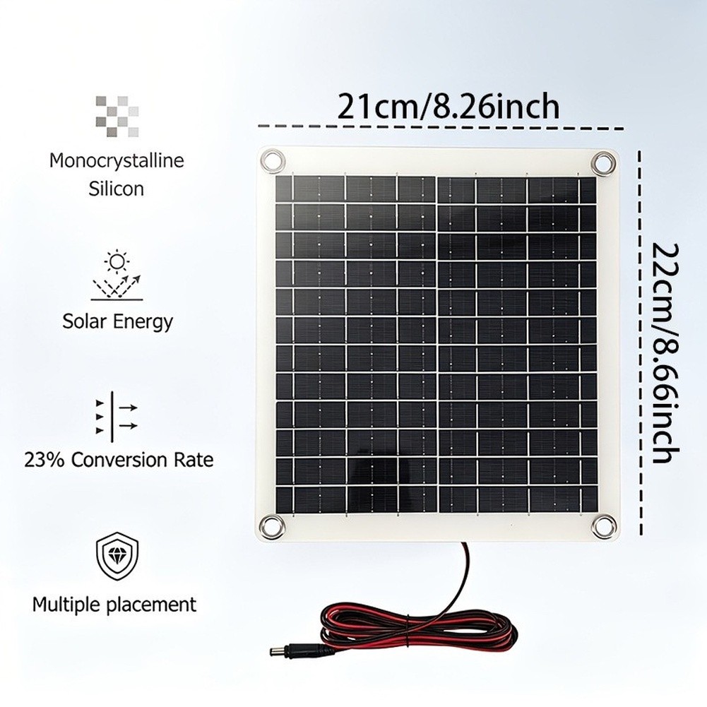 Sustainable Living Environment - 12W Compact Solar Panel with Charge