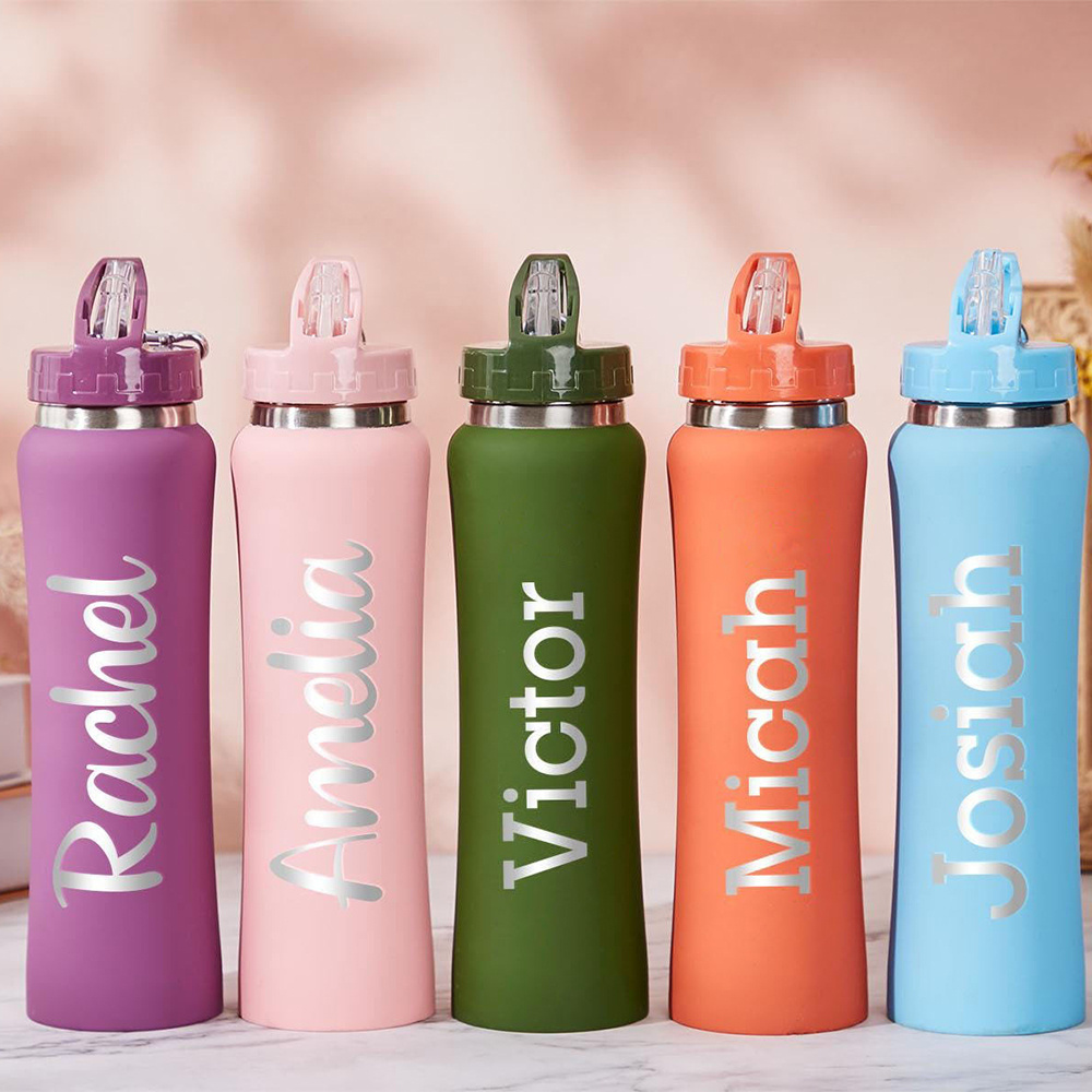 Stainless Steel Straw - Personalized Name Stainless Steel Water Bottle